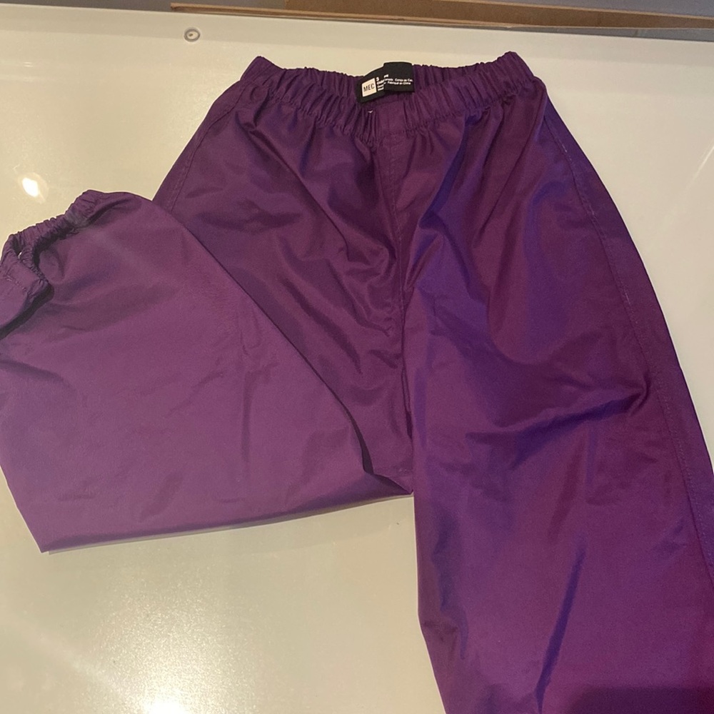 3T purple MEC rain pants